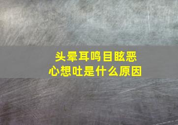 头晕耳鸣目眩恶心想吐是什么原因