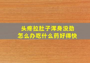 头疼拉肚子浑身没劲怎么办吃什么药好得快