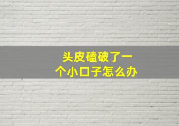 头皮磕破了一个小口子怎么办