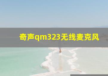 奇声qm323无线麦克风