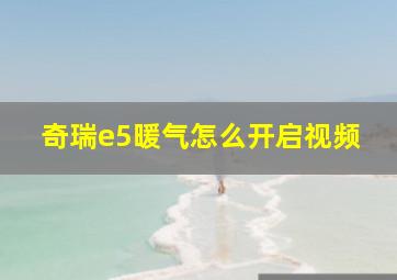 奇瑞e5暖气怎么开启视频