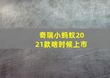 奇瑞小蚂蚁2021款啥时候上市