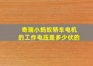 奇瑞小蚂蚁轿车电机的工作电压是多少伏的