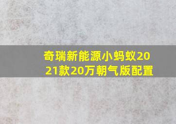 奇瑞新能源小蚂蚁2021款20万朝气版配置