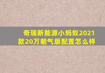 奇瑞新能源小蚂蚁2021款20万朝气版配置怎么样