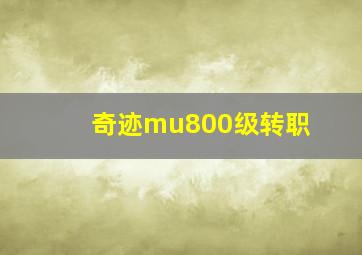 奇迹mu800级转职