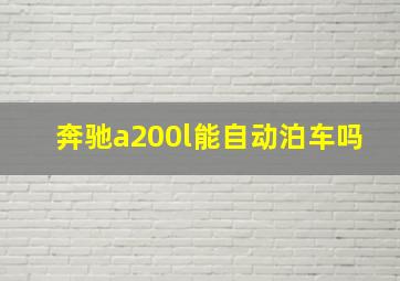 奔驰a200l能自动泊车吗