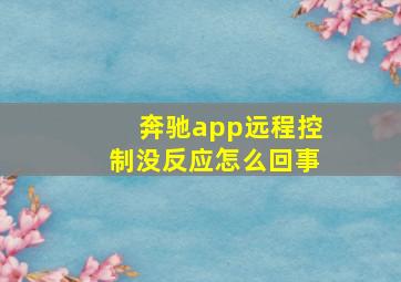 奔驰app远程控制没反应怎么回事