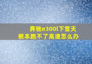 奔驰e300l下雪天根本跑不了高速怎么办