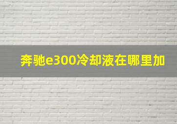 奔驰e300冷却液在哪里加