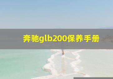 奔驰glb200保养手册