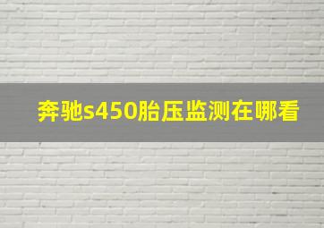 奔驰s450胎压监测在哪看