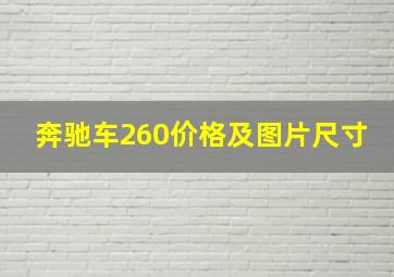 奔驰车260价格及图片尺寸