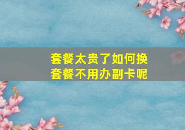 套餐太贵了如何换套餐不用办副卡呢