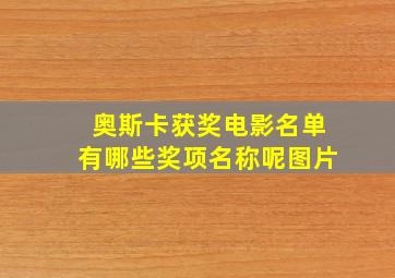 奥斯卡获奖电影名单有哪些奖项名称呢图片