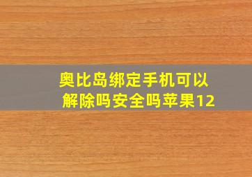 奥比岛绑定手机可以解除吗安全吗苹果12