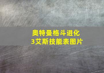 奥特曼格斗进化3艾斯技能表图片