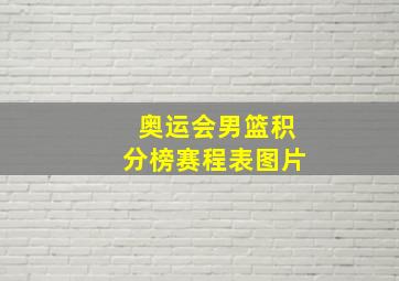 奥运会男篮积分榜赛程表图片