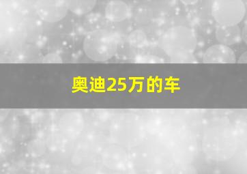 奥迪25万的车