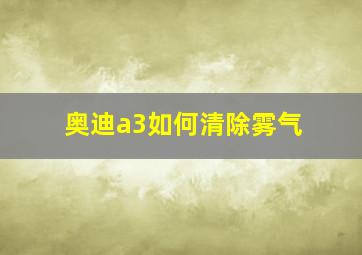 奥迪a3如何清除雾气