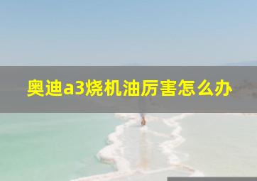 奥迪a3烧机油厉害怎么办