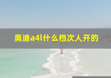 奥迪a4l什么档次人开的