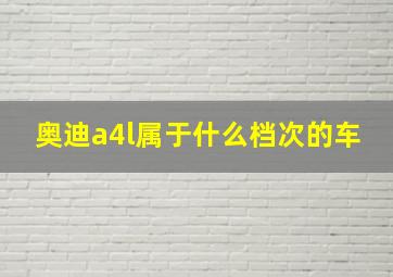 奥迪a4l属于什么档次的车