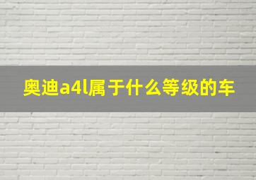 奥迪a4l属于什么等级的车