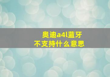 奥迪a4l蓝牙不支持什么意思