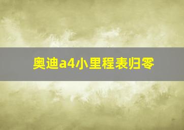 奥迪a4小里程表归零