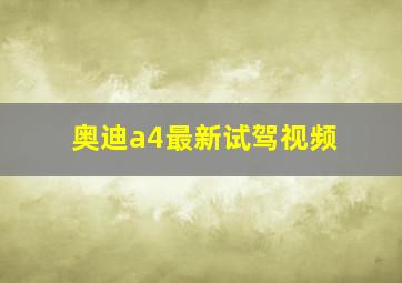 奥迪a4最新试驾视频