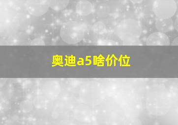 奥迪a5啥价位