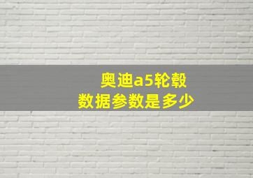 奥迪a5轮毂数据参数是多少