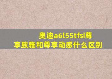 奥迪a6l55tfsi尊享致雅和尊享动感什么区别