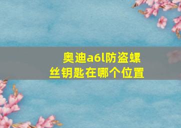 奥迪a6l防盗螺丝钥匙在哪个位置