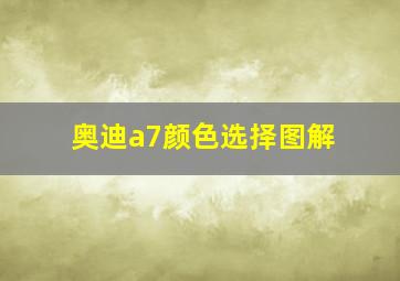 奥迪a7颜色选择图解