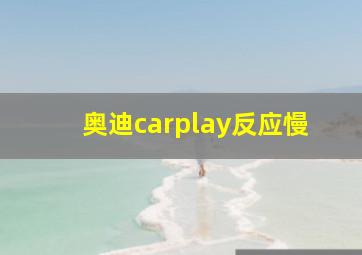 奥迪carplay反应慢