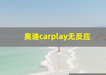 奥迪carplay无反应