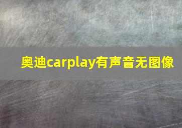 奥迪carplay有声音无图像