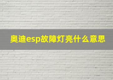 奥迪esp故障灯亮什么意思