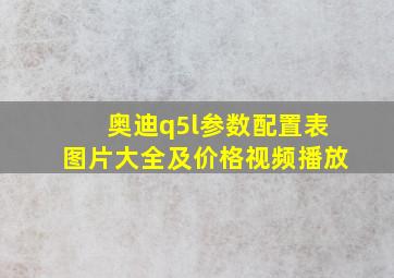 奥迪q5l参数配置表图片大全及价格视频播放