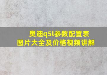 奥迪q5l参数配置表图片大全及价格视频讲解