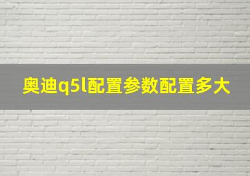 奥迪q5l配置参数配置多大