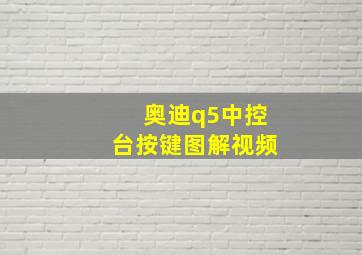 奥迪q5中控台按键图解视频