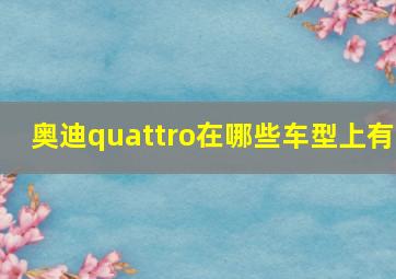 奥迪quattro在哪些车型上有