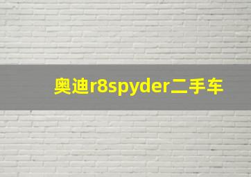 奥迪r8spyder二手车