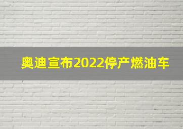 奥迪宣布2022停产燃油车