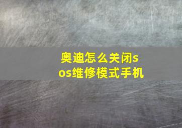 奥迪怎么关闭sos维修模式手机