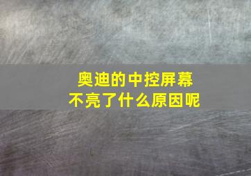 奥迪的中控屏幕不亮了什么原因呢