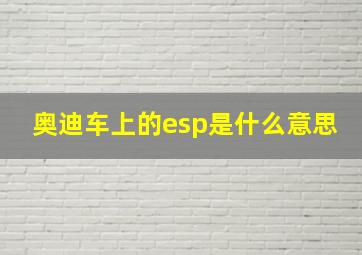 奥迪车上的esp是什么意思